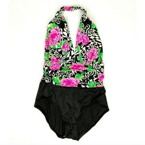 Catalina Vintage Floral Swimsuit size 12